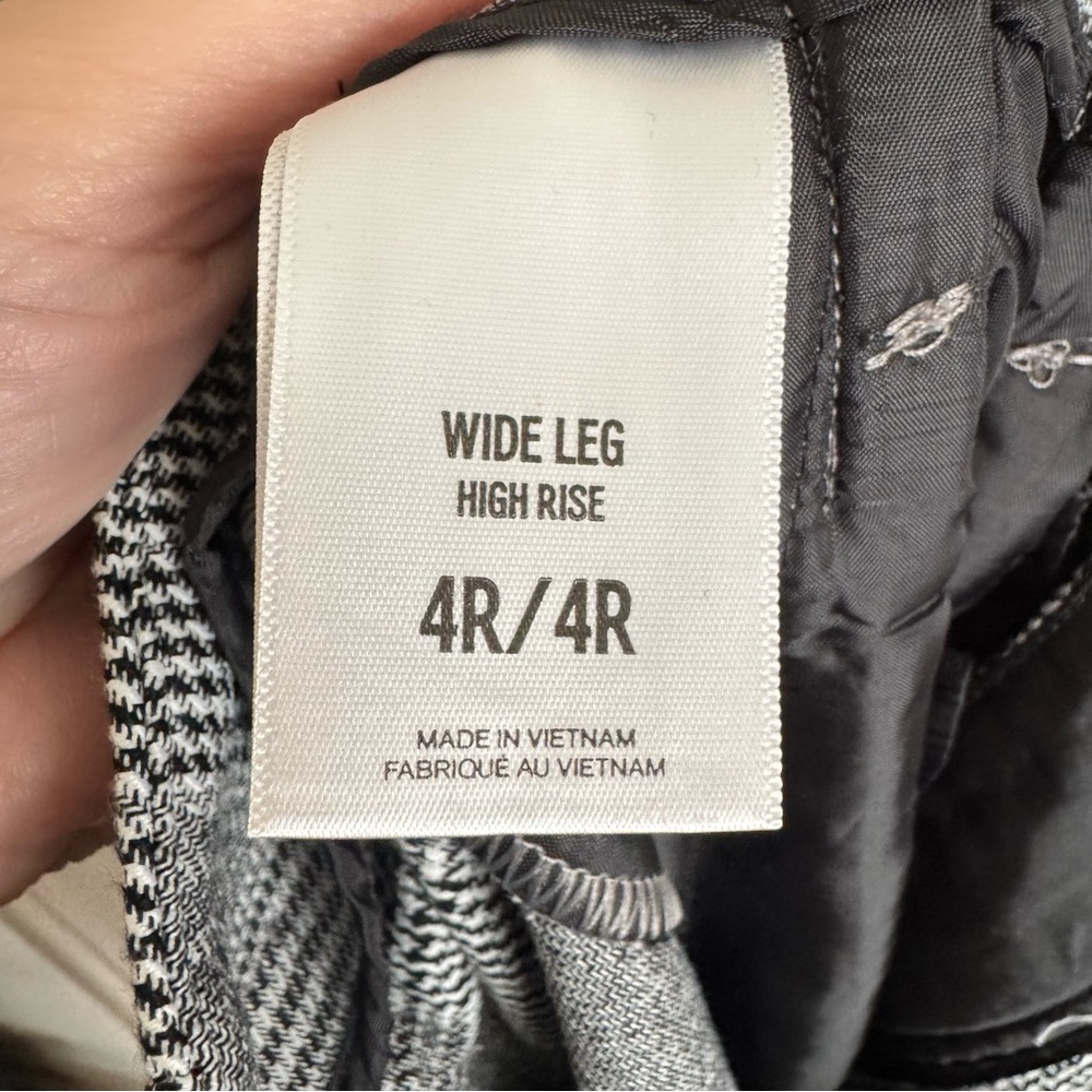 Express Gray Plaid High Rise Wide Leg Trouser Pants - Picture 5 of 6